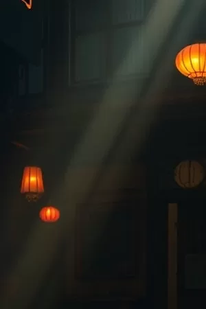 钢索上的舞者竖版海报，高空钢索与舞者剪影